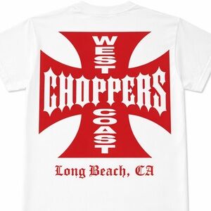 West Coast Choppers Short Sleeve Tee - White/Red vintage retro size xl